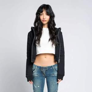 OEM Women's Cropped Full Zip Hoodie Comfortable and Stylish Perfect for Casual Wear and Workouts - Product Image 6