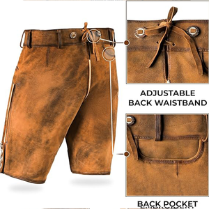 Pantalones cortos bávaros de cuero para hombre de moda para Festival - Product Image 3