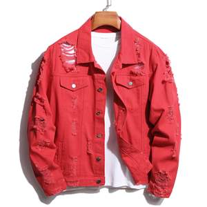 Vestes en jean pour hommes avec logo personnalisé, design élégant, style streetwear bleu sport, patch - Product Image 5