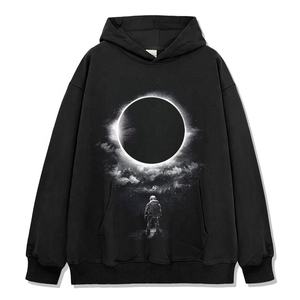 Sudadera con capucha de lavado ácido de lujo para hombre, 100% de algodón, ropa de calle informal de alta calidad, Sudadera con cuello con capucha de patrón sólido - Product Image 2