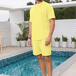 Ensembles de t-shirts et shorts surdimensionnés pour hommes Vêtements de détente de marque personnalisée, respirants, confortables et écologiques de grande taille avec votre logo - Product Image 5