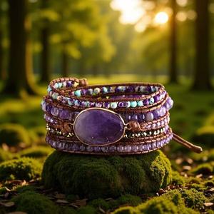 Pulsera Bohemiana <span class=keywords><strong>de</strong></span> <span class=keywords><strong>Moda</strong></span> Hecha a Mano Estilo Coreano con Cera, Joyería Personalizada, Brazalete Boho Envolvente <span class=keywords><strong>de</strong></span> 5 Hileras con Cuentas <span class=keywords><strong>de</strong></span> Cristal y Piedras Preciosas Naturales - Product Image 1