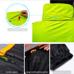 Hi Vis ANSI Class 1 EN ISO 20471 Class 2 Construction Work Hoodie Multi-Pockets LED Flash Reflective Safety Features Hot Sale - Product Image 4