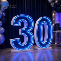 Fabricant d'origine Abyss SignTunnel Infinity LED Sign : Chiffres lumineux de 4 pieds, grands chiffres avec éclairage
