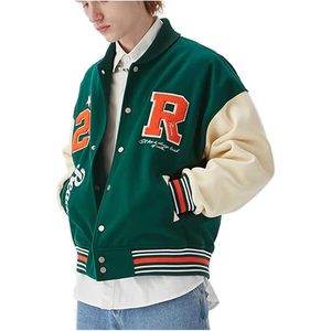 Chaquetas bordadas personalizadas para mujer con cuello levantado y logotipos de chenilla Diseño de retazos en SAMMY WEARS - Product Image 4