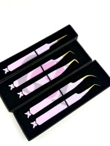 Pince à épiler papillon GETUP BROSONS IMPEX 90 à 45 degrés en acier inoxydable avec revêtement poudré lilas, durable et isolante - Product Image 5