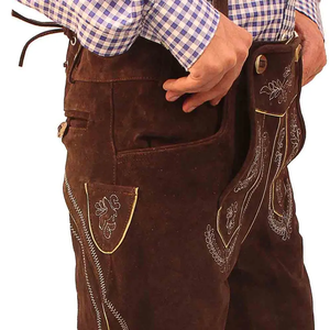 Nuevo 2025 pantalón de gamuza de cuero alemán bávaro para hombre marrón Oktoberfest Lederhosen todos los tamaños hecho a medida aspecto antiguo Lederhosen hombres - Product Image 4