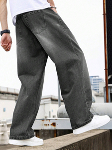 Fit Baggy High Quality Customized Fashion Denim Pants / Custom Plain Dyed Design Your Own <b>Jeans</b> Pant <b>for</b> <b>Men</b> - Product Image 5