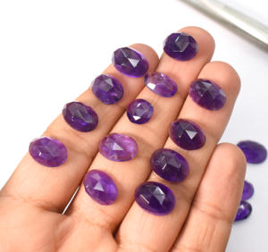 Lot en gros de 17 pierres d'améthyste naturelle, taille ovale, facettées, coupe rose, 87,15 carats - Product Image 5