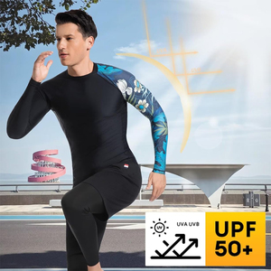 เสื้อรัดกล้ามเนื้อแขนยาวสำหรับผู้ชาย MMA คอวี แห้งเร็ว ระบายอากาศได้ดี UPF50 เป็นมิตรกับสิ่งแวดล้อม น้ำหนัก 220 กรัม เหมาะสำหรับการฝึกซ้อมในยิม รับผลิตแบบ OEM - Product Image 4