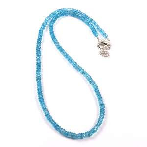 Cuentas Redondas Facetadas de Topacio Azul Natural, Cuentas de Piedras Preciosas Genuinas Azul Cielo, Plata de Ley 925, Hilo al por Mayor para Niños - Product Image 3