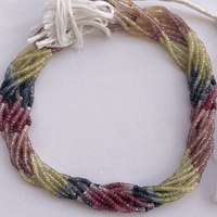 Perles Rondelles Facettées en Saphir Naturel Dégradé Jaune Rose Vert Bleu de 2mm 3mm 4mm Qualité AAA Inde Alibaba