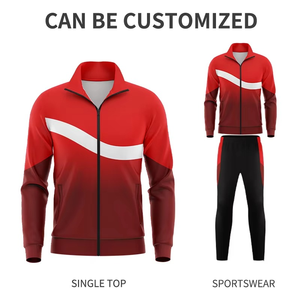 Chándal con cremallera para hombre Oem Odm de diseño personalizado de alta calidad con ropa deportiva de invierno de lana, chándal para correr para hombre, conjunto de 2 piezas - Product Image 2