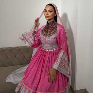 ชุดเดรสปักแขนยาวสำหรับสตรีงานวัฒนธรรมอัฟกานิสถานใหม่ล่าสุด - Product Image 4