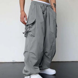 Pantalon de survêtement en toile pour hommes Streetwear de haute qualité Séchage rapide Respirant Lavé Jambes larges - Product Image 1