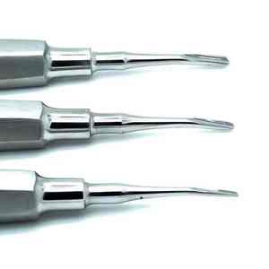 Pedido a granel para clínica dental Instrumento quirúrgico dental de mano de acero inoxidable Elevadores de raíz recta curvada Fácil de limpiar - Product Image 1