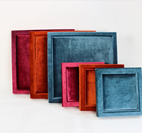 Support de présentation de bijoux en velours personnalisé, plateau à bijoux personnalisé, fabricants de plateaux à bagues