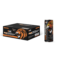 Boisson Énergisante Diététique Vinut Leo Tracker 250ml à Haute Teneur en Caféine, en Canette, OEM ODM Marque Privée, Aromatisée, Vitamines B3 B6 B12, 10 Brix, Durée de Conservation 24 Mois