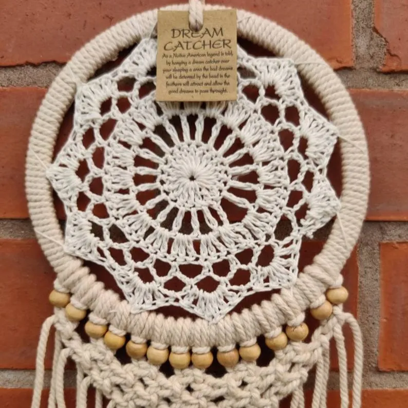 Dekorasi kamar buatan tangan bintang penangkap mimpi bulan Dream Catcher dengan harga murah dinding Macrame menggantung pita Boho untuk rumah dan kantor