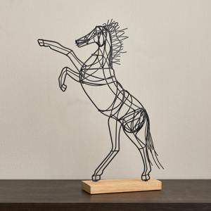Sculpture artistique de cheval en métal noir Pièce de déclaration élégante idéale pour la maison de luxe ou la décoration de bureau contemporaine - Product Image 1