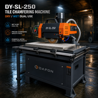 Machine automatique de chanfreinage de carreaux DY-SL-250, double fonction sec/humide, cinquième génération, haute précision, module de chanfreinage et rainurage, meuleuse d'angle