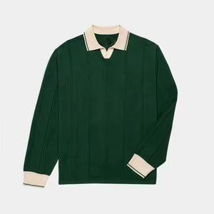 Factory Custom Logo Embroidery Jacquard Rugby <b>Sweater</b> Men Casual Striped Knitted Polo Football - Product Image 3