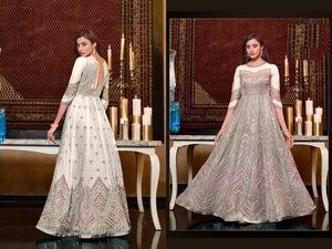 ใหม่ชุดปัก Organza ด้วย Stanton Pent และงานหนักเต็มรูปแบบด้วยตาข่ายพร้อมลูกไม้ปัก 4 ด้าน Cording ลูกไม้ Dupatta - Product Image 5