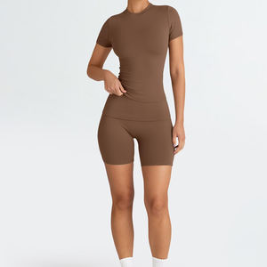 OEM nuevas mujeres Fitness Yoga entrenamiento gimnasio sujetador acanalado Leggings traje sin costuras Activewear compresión Yoga conjuntos - Product Image 4