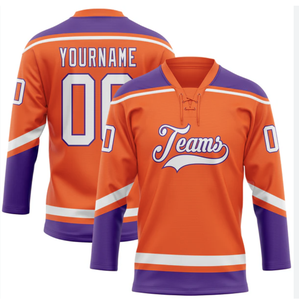 Maillots de hockey sur glace unisexe en polyester personnalisés sérigraphiés et bouffées imprimés avec le nom de l'équipe pour des vêtements de sport - Product Image 4