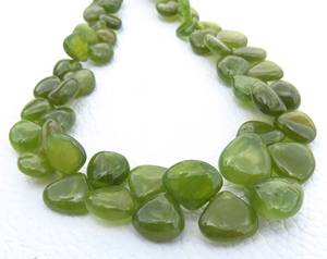 Cuentas de vesuvianita verde, gemas de vesuvianita de 6.5-10 mm, cuentas lisas, hilo de 9 pulgadas, cuentas de corazón de vesuvianita natural, piedras preciosas sueltas para joyería - Product Image 6