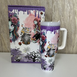 Sản Phẩm Mới Biểu Tượng Tùy Chỉnh Cơn Ác Mộng Giáng Sinh Phát Sáng Trong Bóng Tối Halloween Trẻ Em Tumbler Chân Không Rơm Flask Thermosed Sáng Cup - Product Image 3