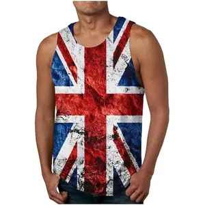 Drapeau américain imprimé Gym workout Fitness Premium Débardeur pour hommes Logo personnalisé Sports décontractés Débardeur unisexe Hommes du Bangladesh