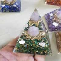 Cristaux de quartz rose naturels faits à la main de haute qualité, écologiques, avec sphère d'améthyste, pyramide d'orgone, vente en gros d'orgonite énergétique