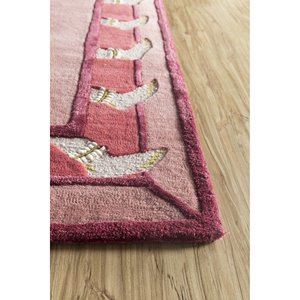 Alfombra de Lana y Viscosa Tejida a Mano Roja y Naranja Jaipur Wunderkammer Top-107 con Diseño Novedoso para Uso Doméstico - Product Image 4