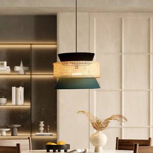 Lámpara colgante de bambú de ratán de tela de estilo asiático con pantalla transparente decoración del hogar de Vietnam - Product Image 4