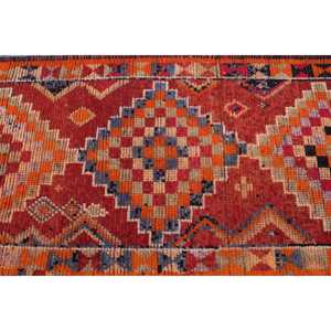 Alfombra Vintage, Alfombra Turca de 2.8x13.7 pies, Alfombra de Lana con Diseño Ombré Naranja - Product Image 4