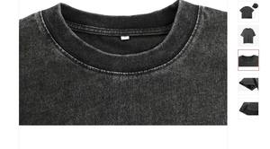 Camiseta de algodón de gran tamaño Vintage unisex con diseño de hombro caído patrón impreso digital lavado sólido para hombres y mujeres - Product Image 4