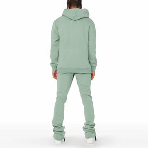 Chándal de hombre 100% algodón Material personalizado Logo impresión Sudadera con capucha con pantalones Streetwear estilo para hombres - Product Image 2