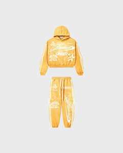 Pantalones de chándal de algodón 100% de lujo para hombre personalizados con lavado de diamantes de imitación ácidos Bolsillos con cordón de serigrafía de ajuste suelto-para invierno - Product Image 2