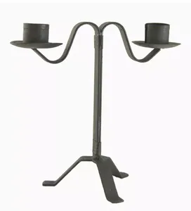 Soporte de vela de hierro forjado de Metal de lujo europeo adorno de mesa de boda para el hogar con uso ligero portavelas de Navidad DISEÑO DE MOLDE - Product Image 3