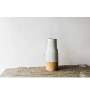 Florero de madera de mango hecho a mano de buena calidad Florero de madera decorativo interior de la sala de estar - Product Image 5