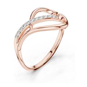Bague Infinity en Diamant de Laboratoire Taille Princesse 0,104 CT pour Femme, Clarté VVS-VS EF, Or 18KT, 14KT, 10KT et Argent 925 Rose - Product Image 4