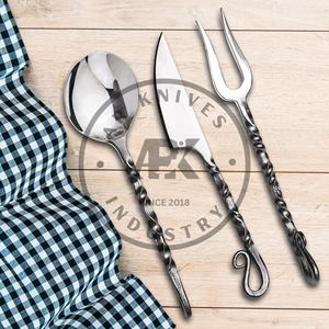 Juego de Cubiertos de Acero Inoxidable Ecológico Personalizado, Cuchillo, Tenedor, Cuchara, Estuche de Cuero, Proveedor B2B, Regalos para Restaurantes al Aire Libre - Product Image 2