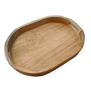 Bandeja de servicio de madera de tendencia con mango de metal, vajilla decorativa sencilla para el hogar, accesorios de cocina - Product Image 4