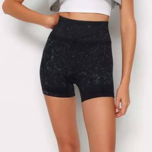 High Quality Acid Washed <b>Black</b> Vintage Denim <b>Shorts</b> For <b>Women</b> Custom Made Cotton Streetwear Distressed Design Wholesale Ladies - Product Image 1