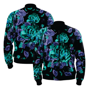 เสื้อแจ็กเก็ตบอมเบอร์ผ้าซาตินสำหรับผู้ชายเสื้อแจ็กเก็ตเบสบอลผ้าซาตินสีเขียวพิมพ์ลายโลโก้ตามสั่ง - Product Image 1