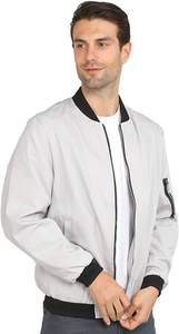Chaqueta de bombardero suelta para hombre personalizada cortavientos de béisbol de talla grande informal en blanco - Product Image 6