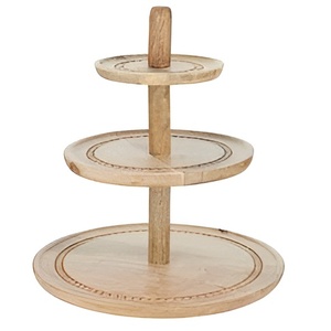 Precio bajo, alta calidad, diseño personalizado, soporte dorado para pastel hecho con madera disponible en tamaño y color personalizados, bueno para cumpleaños - Product Image 1