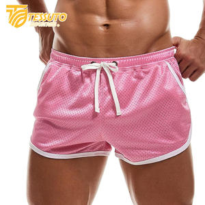 Haute qualité hommes et femmes Gym Fitness athlétique Shorts de course séchage rapide respirant maille rayé fermeture éclair poches plaine teint - Product Image 5