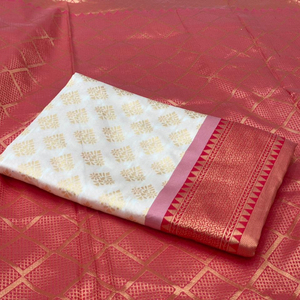 Saree dernier créateur de mode avec jacquard Pallu riche travail partout dans le style pakistanais indien long pour la fête de mariage tenue décontractée - Product Image 1